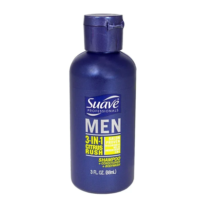 Suave Men 3-in-1 Citrus Rush Shampoo + Conditioner + Body Wash – 3 oz.