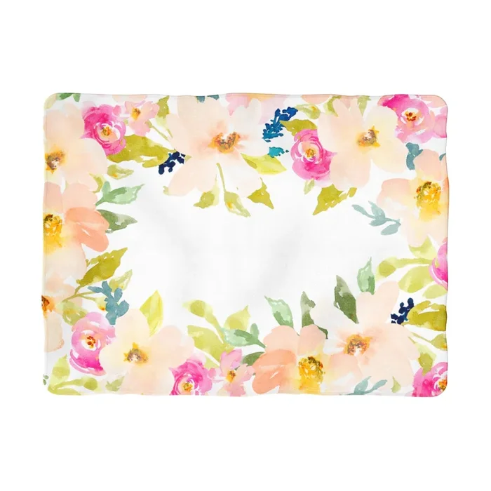 Sugar + Maple Garden Floral Frame Milestone Blanket – Non-Personalized