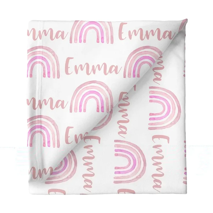 Sugar + Maple Large Stretchy Blanket – Rainbow Pink