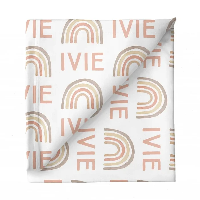 Sugar + Maple Small Stretchy Blanket – Rainbow Neutral