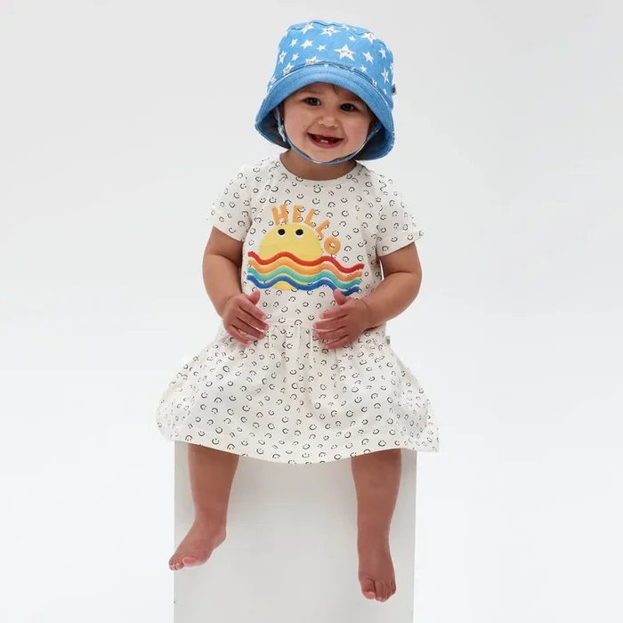 Sunshine Waves Applique Dress
