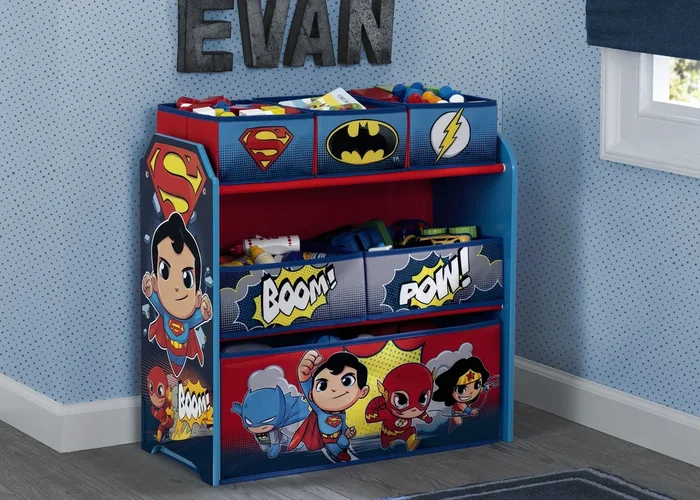 Super Friends (Batman | Robin | Superman | Wonder Woman | The Flash) Multi-Bin Toy Organizer
