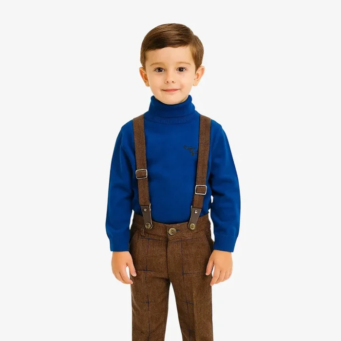 Suspender Pants – Brown & Cobalt