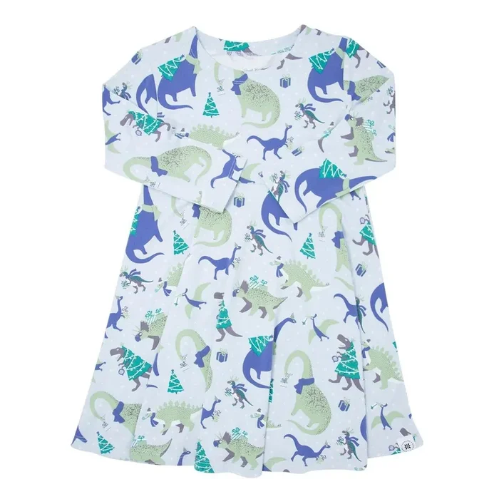 Swirly Girl Dress – Holiday Dinos