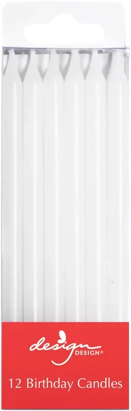 Tall White Birthday Candles