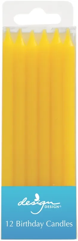 Tall Yellow Birthday Candles