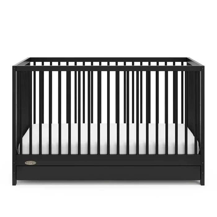 Teddi 5-in-1 Convertible Crib with Drawer – Black
