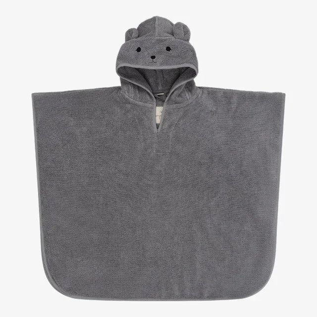 Terry Poncho Animal – Grey Bear