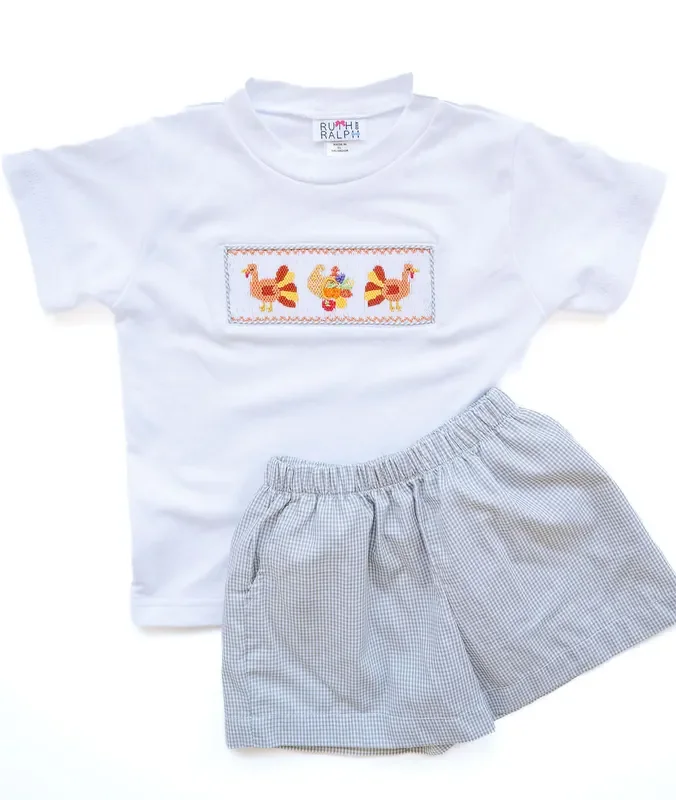 Thanksgiving Turkey Beau Short Set
