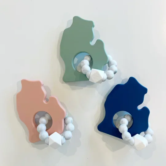 The Bitten Mitten Michigan Teether | Sage