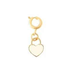 The Crown Mini Heart Charm (White)
