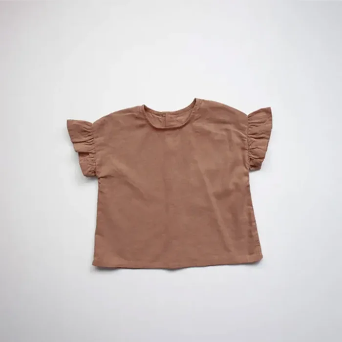 The Frill Linen Top – Cinnamon