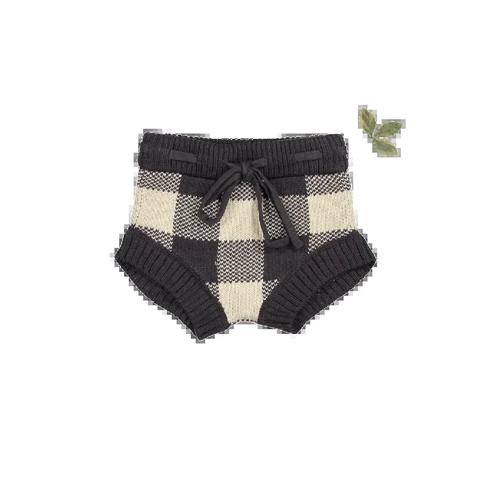 The Gingham Knit Bloomer – Steel