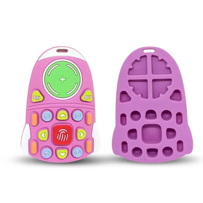THE LITTLE LOOKERS Baby Remote Control Teether Toy – 100% Food-Grade Silicone | BPA-Free, Textured Chew Toy for Infants & Toddlers | Soothes Sore Gums, Easy to Grip & Dishwasher Safe – Rocket