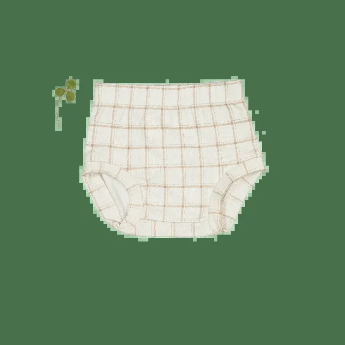 The Printed Bloomer – Tan Grid