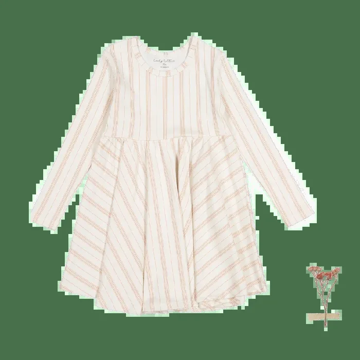 The Printed Long Sleeve Dress – Rose Stripe