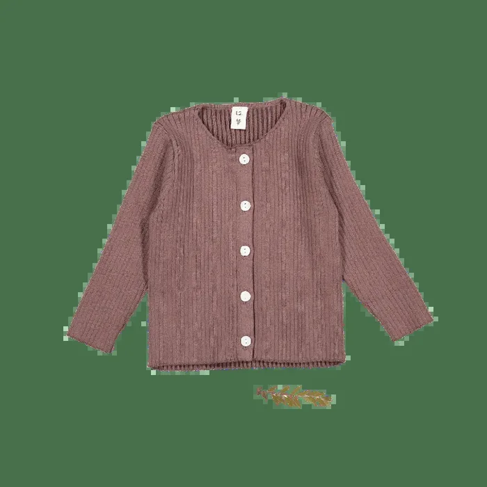 The Ribbed Cardigan – Rosewood