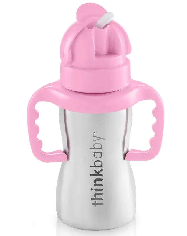 Thinkbaby Thinkster of Steel 9 oz Straw Cup – Pink