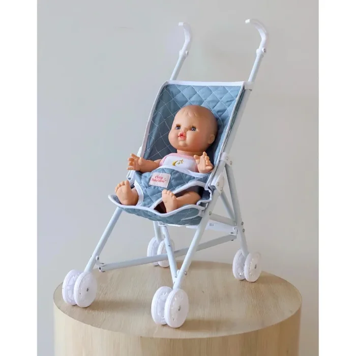 Tiny Harlow Doll Stroller | Blue Denim