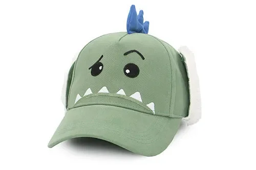 Toddler/kids 3d Winter Cap With Ear Flaps – Dinosaur