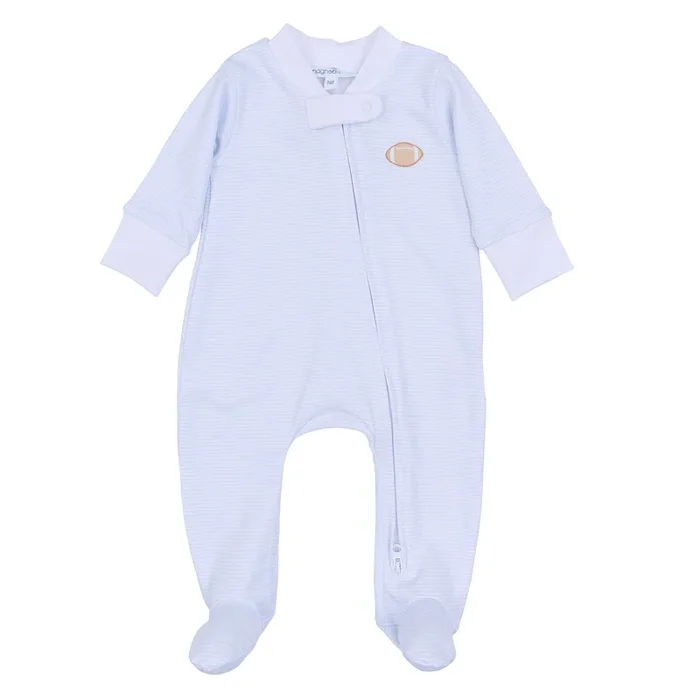 Touchdown Cutie Zipper Footie | Blue