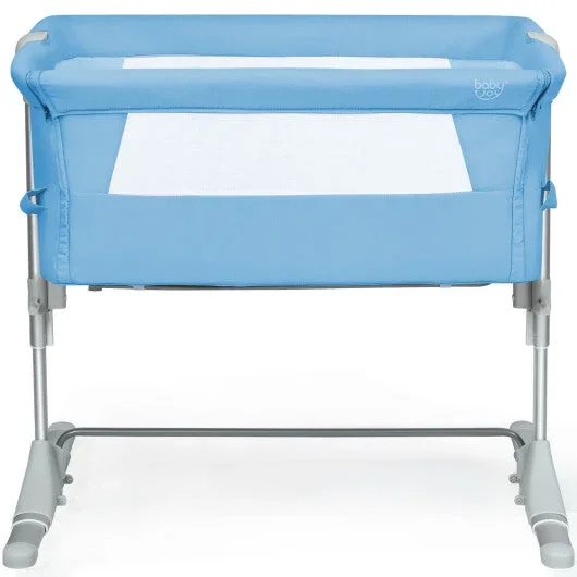 Travel Portable Baby Bed Side Sleeper Bassinet Crib With Carrying Bag-Blue