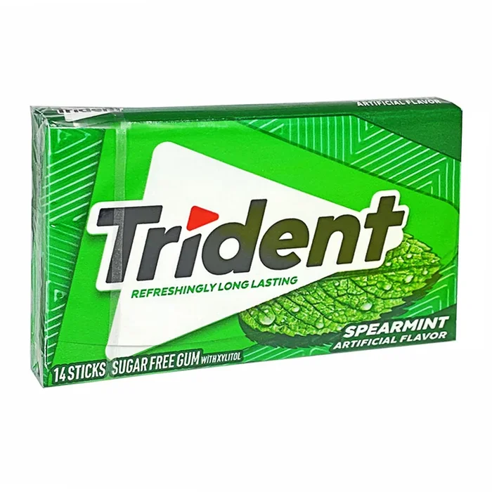 Trident Spearmint Sugar Free Gum- 14 sticks