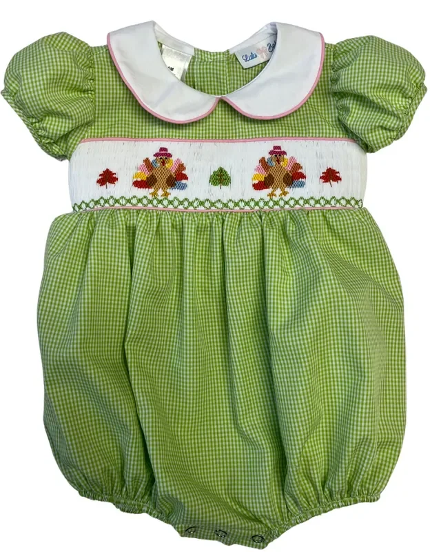 Turkey Smocked Girl Bubble