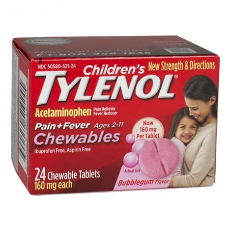 Tylenol Children’s Bubblegum Chewables – Box of 24
