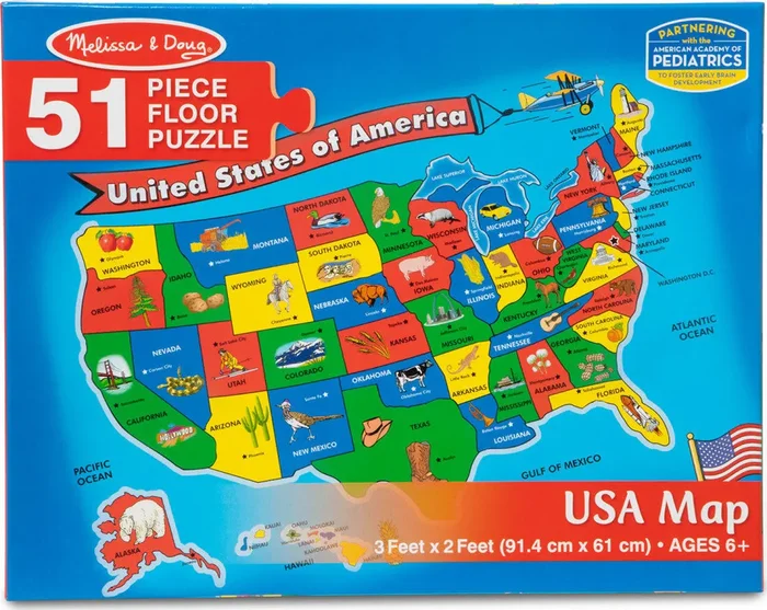 U.S.A. (United States) Map Floor Puzzle – 51 Pieces