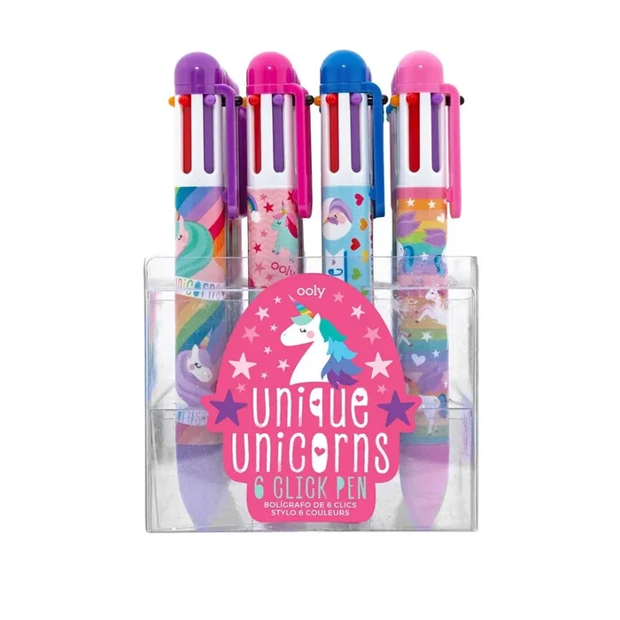 Unique Unicorn 6 Color Click Pen