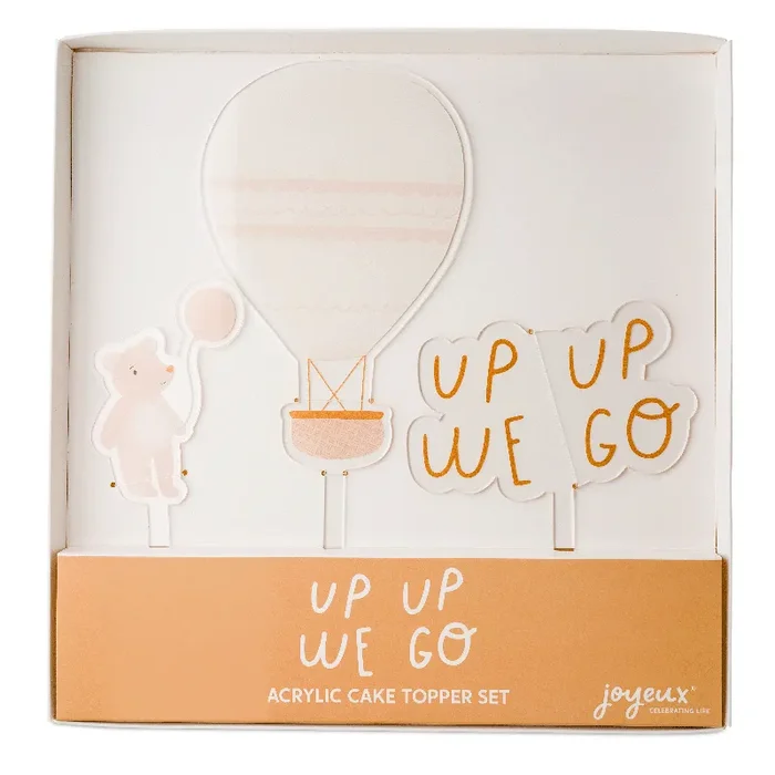 Up Up We Go Acrylic Cake Topper Set
