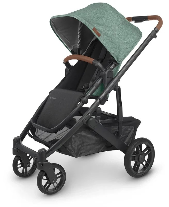 UPPAbaby CRUZ V2 Stroller – Gwen (Green Melange / Carbon / Saddle Leather)