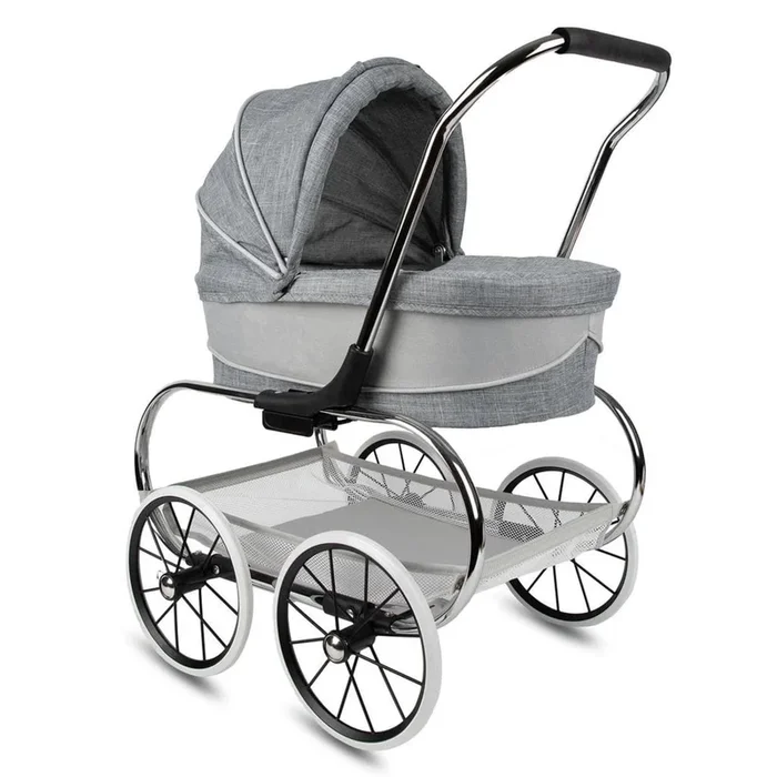 Valco Princess Doll Stroller – Grey / White