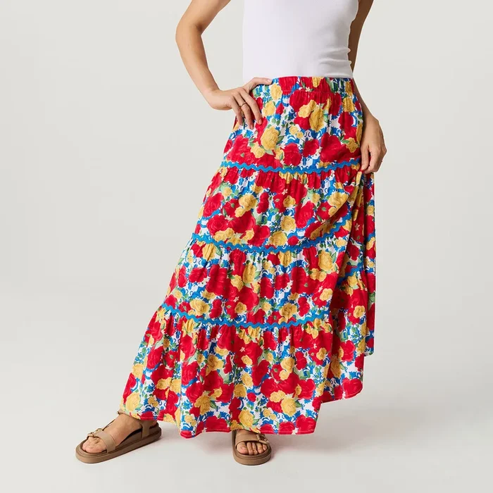 Valentina Women’s Bamboo Challis Maxi Skirt