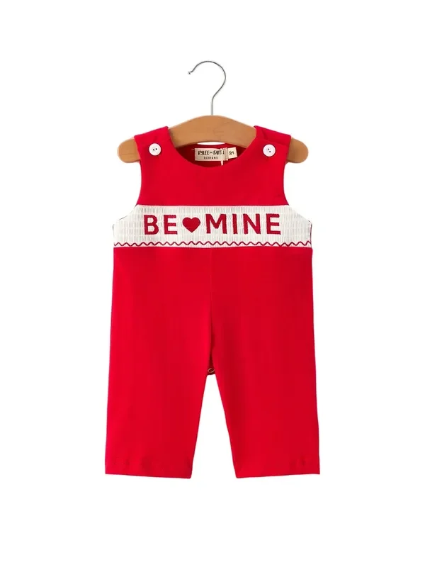 Valentine’s Day “be ❤ Mine ” Embroidered Boy’s Romper