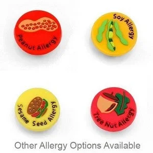 Variety Allergy Buttons for Kids Rubber Medical Bracelet