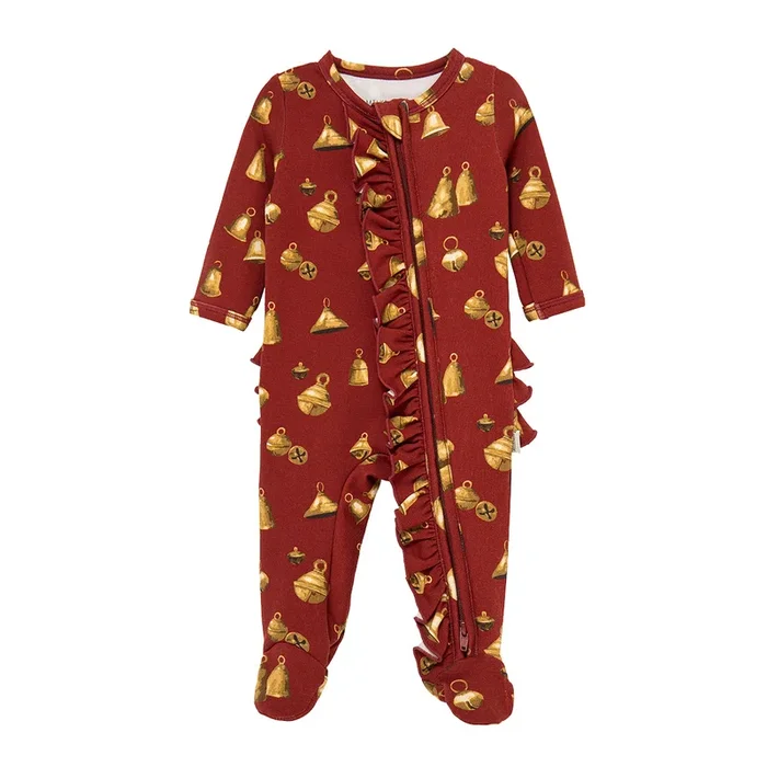 Vintage Bell Brushed Ruffle Footed Romper