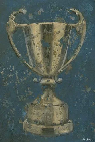 Vintage Trophy Cup – Blue – Canvas Reproduction