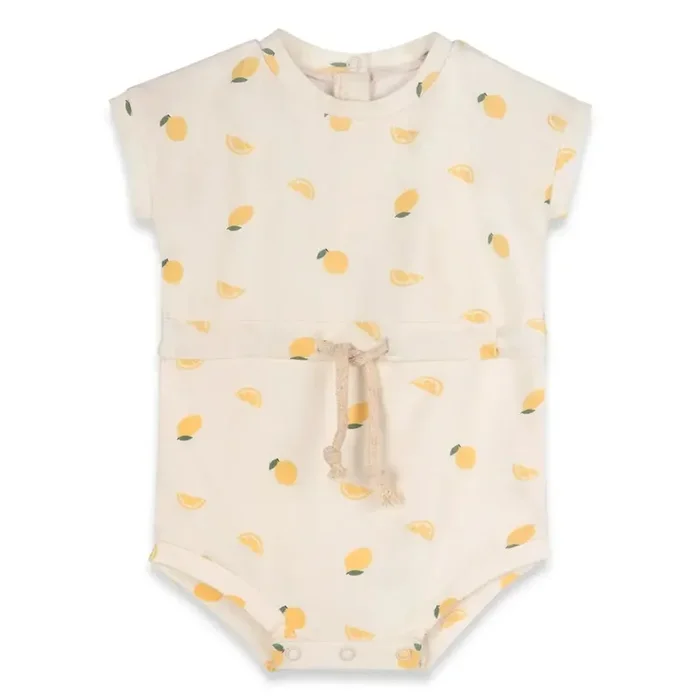 Viverano – Organic Jersey Tie-Waist Romper – Lemons