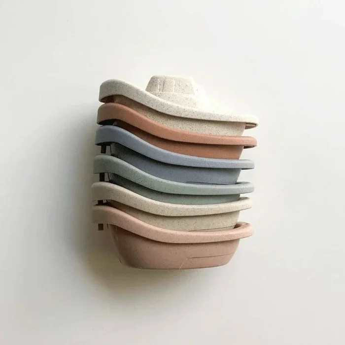 Wheat Straw Stacking Boat Toy Set