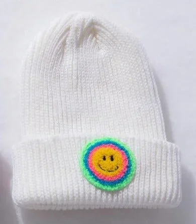 White Multi Smile Beanie