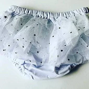 White on Silver Moon & Stars Bloomer
