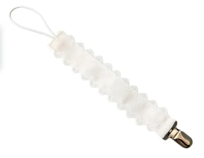 White RicRac Paci Clip