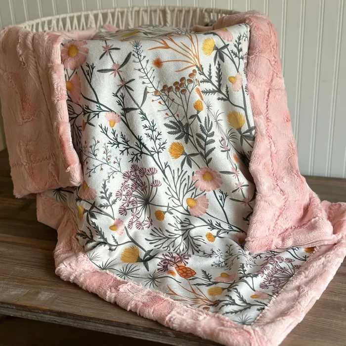 Wildflowers & Weeds Floral Minky Blanket