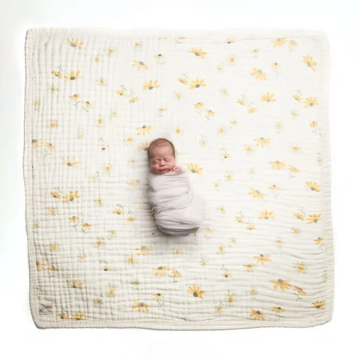 Wildflowers 4-Layer Organic Cotton Happy Cloud Luxury Blanket