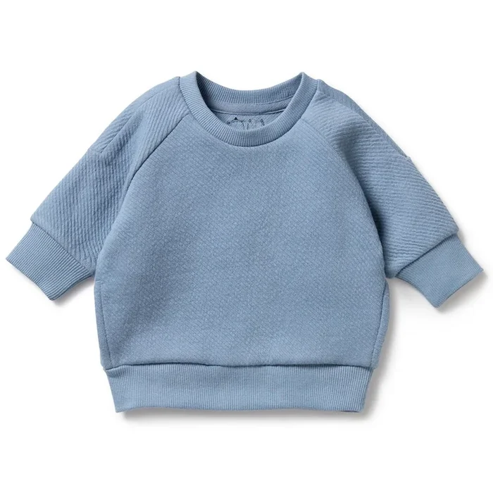 Wilson & Frenchy Storm Blue Organic Quilted Sweat