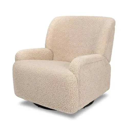 Winslow Extra Wide Recliner and Swivel Glider in Chai Shearling