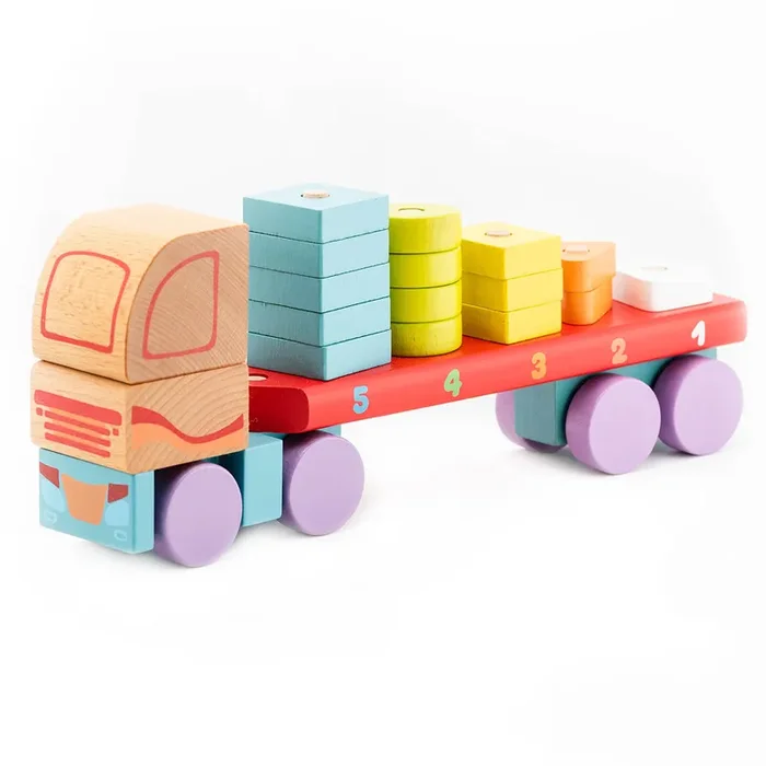 Wise Elk/Cubika Wooden toy – Truck with Bricks LM-13 by Wise Elk