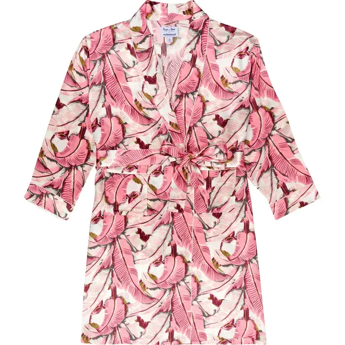 Women’s Banana Leaf Pink Robe – Silk